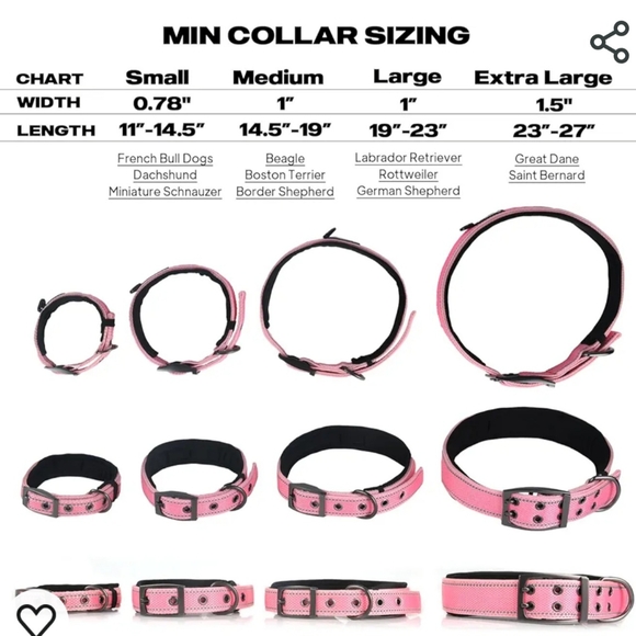 🌴 NWT PetiFine Neoprene Light Pink Padded Dog Collar 🩷 - Picture 7 of 7